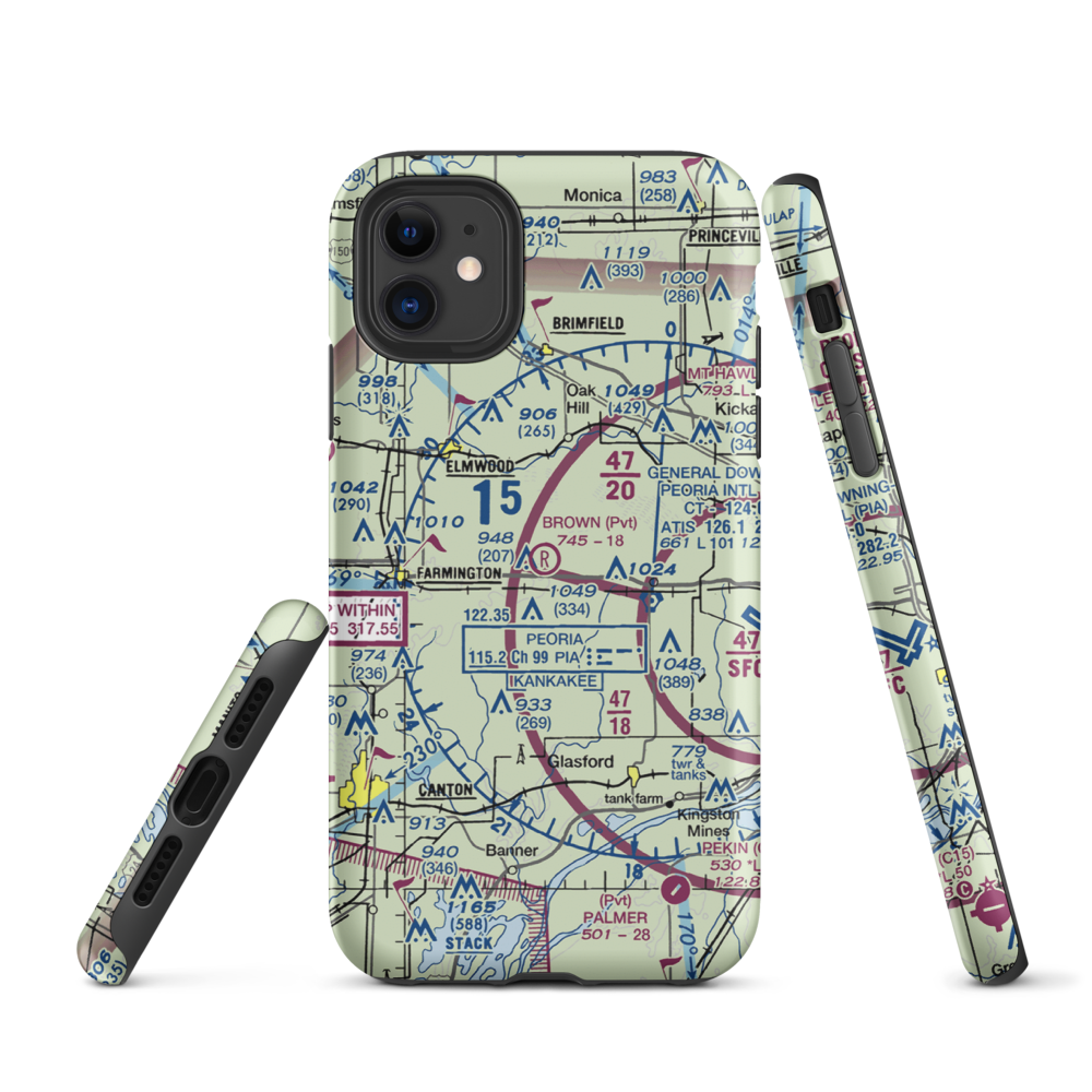 Gordon Brown Airport (5LL5) VFR Sectional  Tough iPhone Case iPhone 11 model shown