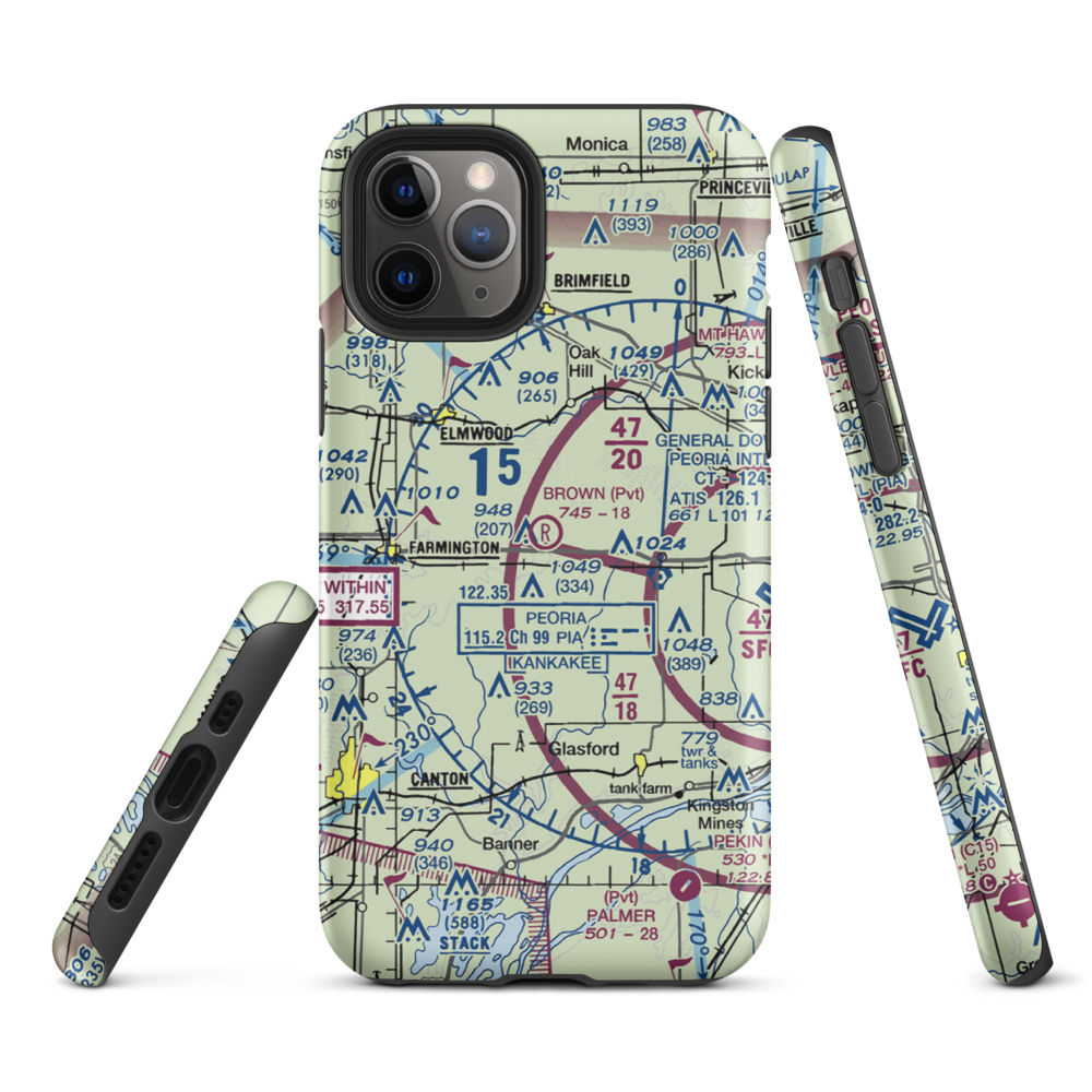 Gordon Brown Airport (5LL5) VFR Sectional  Tough iPhone Case iPhone 11 Pro model shown