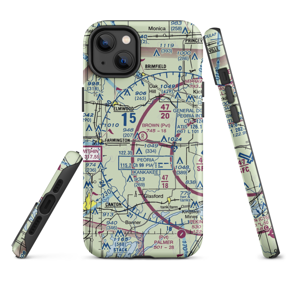 Gordon Brown Airport (5LL5) VFR Sectional  Tough iPhone Case iPhone 14 Plus model shown