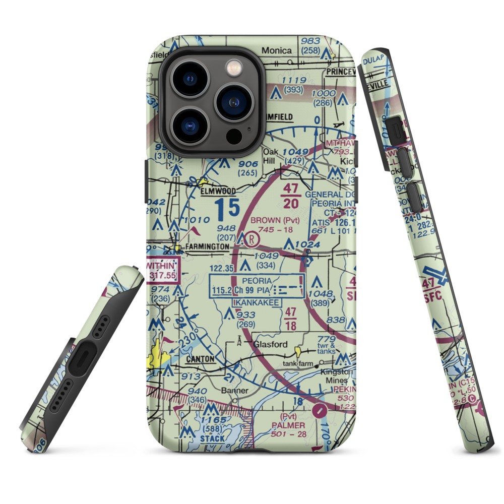 Gordon Brown Airport (5LL5) VFR Sectional  Tough iPhone Case iPhone 14 Pro Max model shown