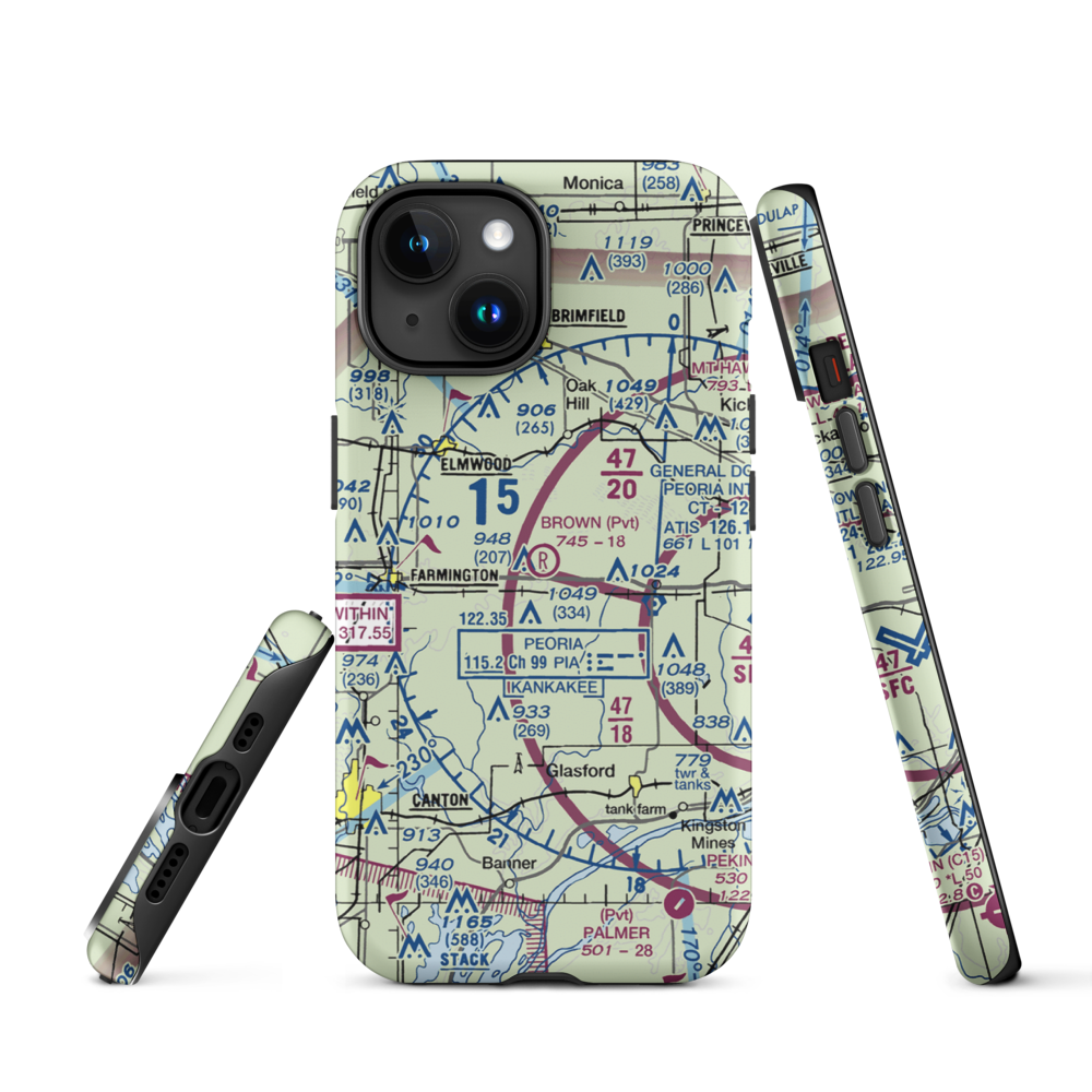 Gordon Brown Airport (5LL5) VFR Sectional  Tough iPhone Case iPhone 15 model shown