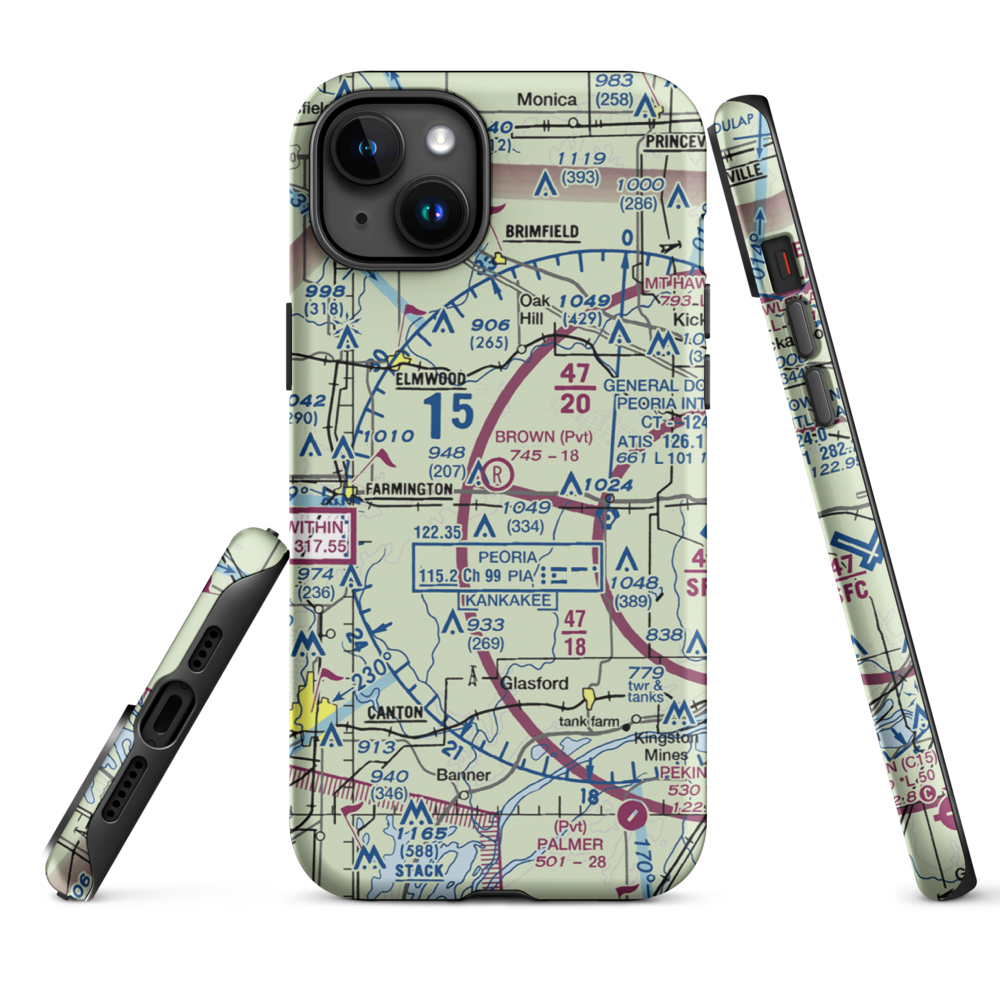 Gordon Brown Airport (5LL5) VFR Sectional  Tough iPhone Case iPhone 15 Plus model shown