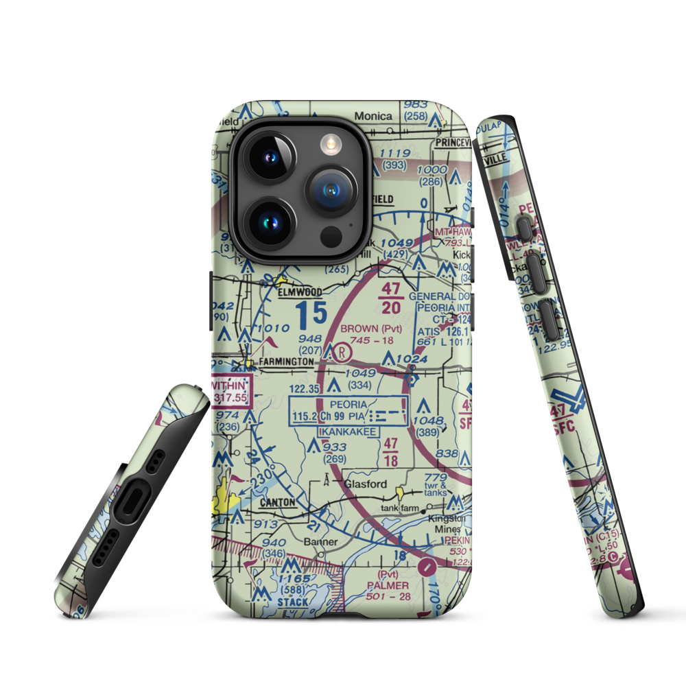 Gordon Brown Airport (5LL5) VFR Sectional  Tough iPhone Case iPhone 15 Pro model shown