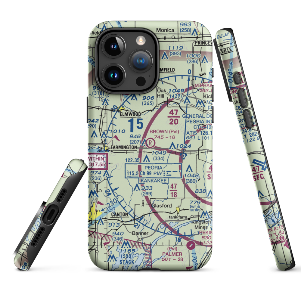 Gordon Brown Airport (5LL5) VFR Sectional  Tough iPhone Case iPhone 15 Pro Max model shown