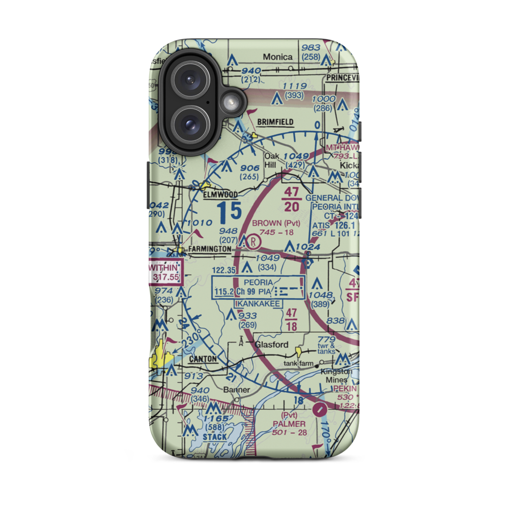 Gordon Brown Airport (5LL5) VFR Sectional  Tough iPhone Case iPhone 16 Plus model shown