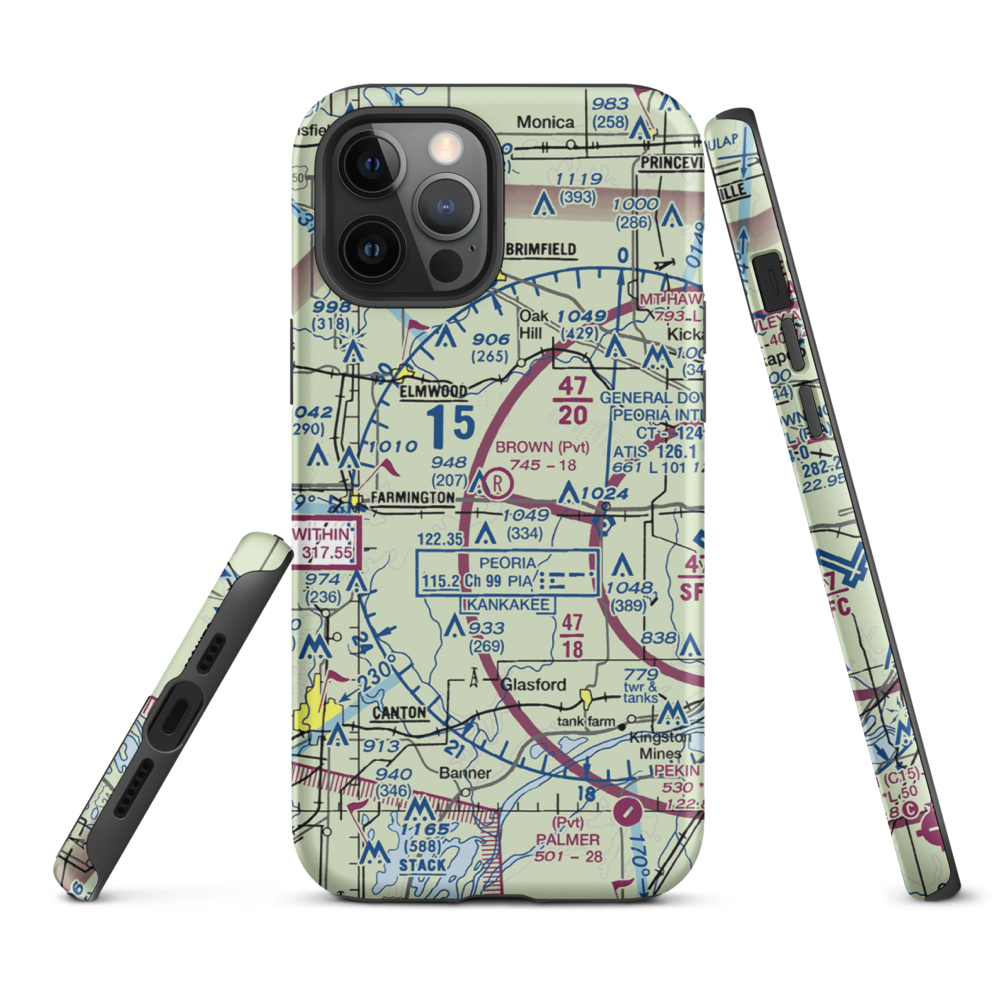 Gordon Brown Airport (5LL5) VFR Sectional  Tough iPhone Case iPhone 12 Pro Max model shown