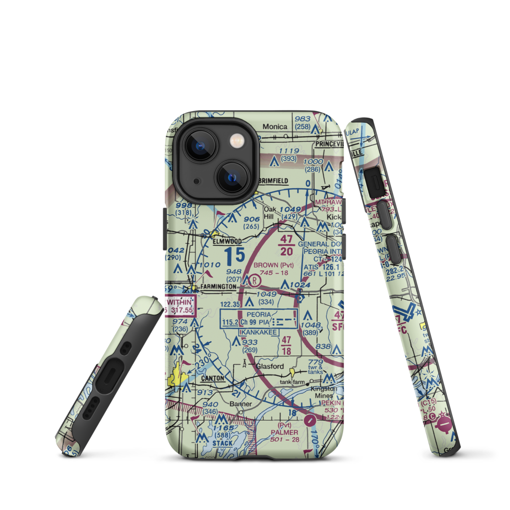 Gordon Brown Airport (5LL5) VFR Sectional  Tough iPhone Case iPhone 13 mini model shown