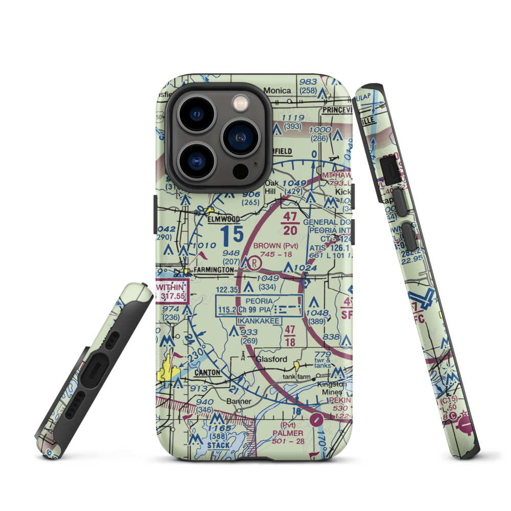 Gordon Brown Airport (5LL5) VFR Sectional  Tough iPhone Case iPhone 13 Pro model shown