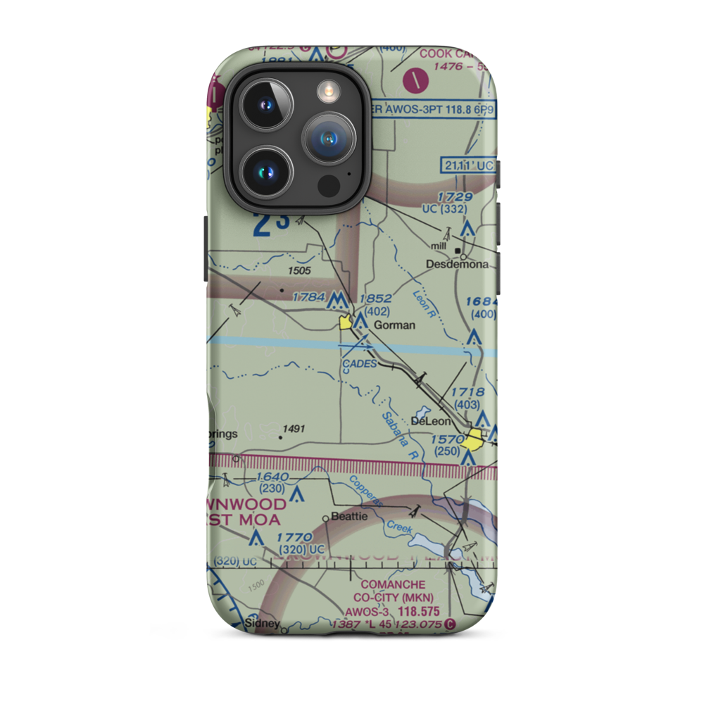 Gorman Airport (0TE6) VFR Sectional  Tough iPhone Case iPhone 16 Pro Max model shown