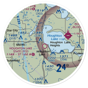 Houghton Lake State Airport (5Y2) VFR Sectional Sticker (20 mile)