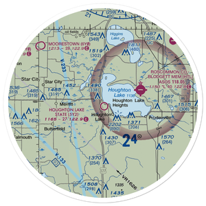 Houghton Lake State Airport (5Y2) VFR Sectional Sticker (30 mile)