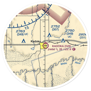 Kadoka Municipal Airport (5V8) VFR Sectional Sticker (20 mile)