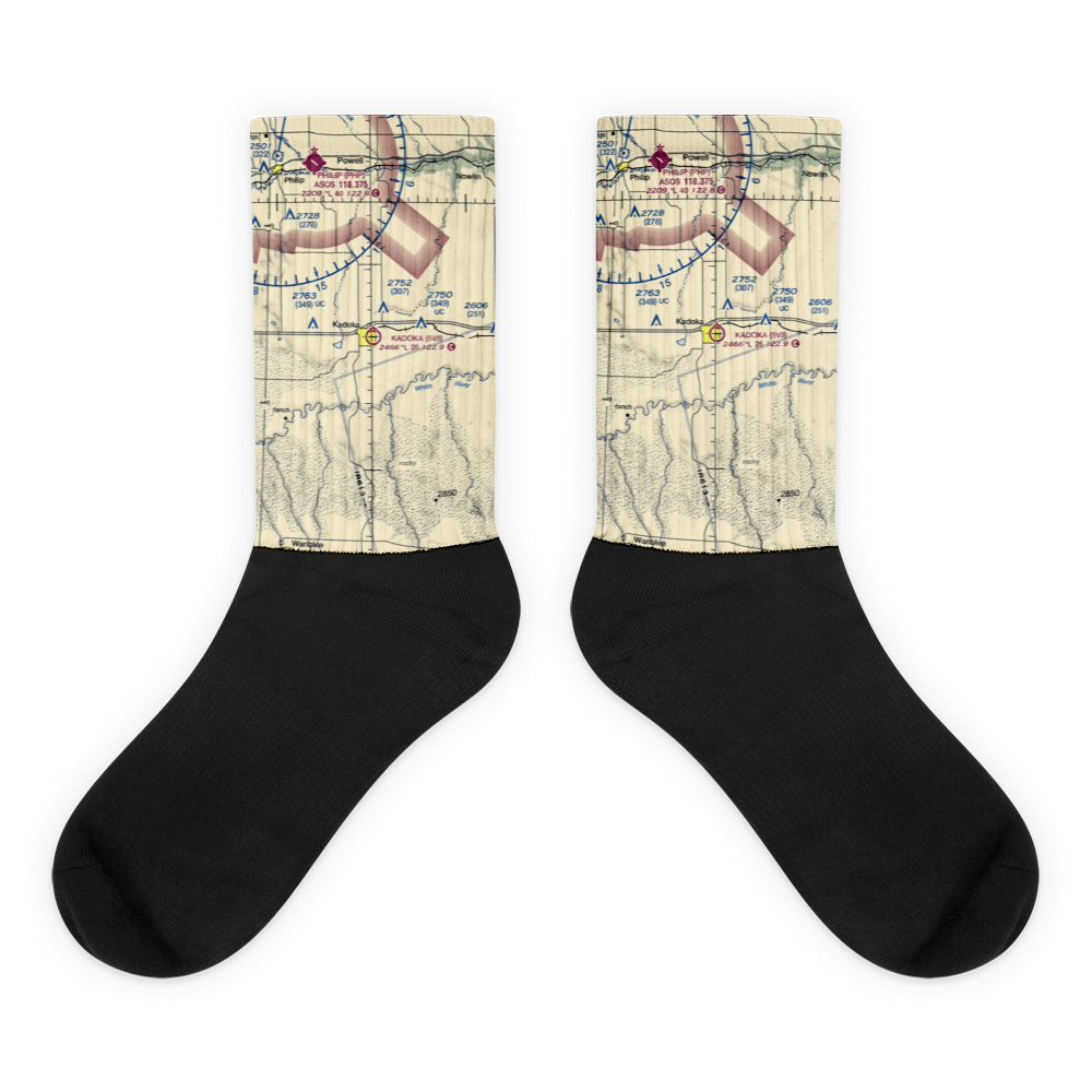 Kadoka Municipal Airport (5V8) VFR Sectional Socks 