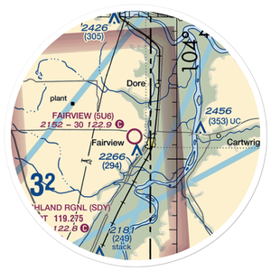 Fairview Airport (5U6) VFR Sectional Sticker (20 mile)