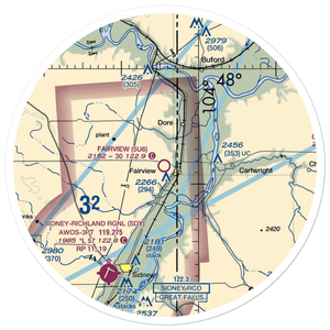 Fairview Airport (5U6) VFR Sectional Sticker (30 mile)