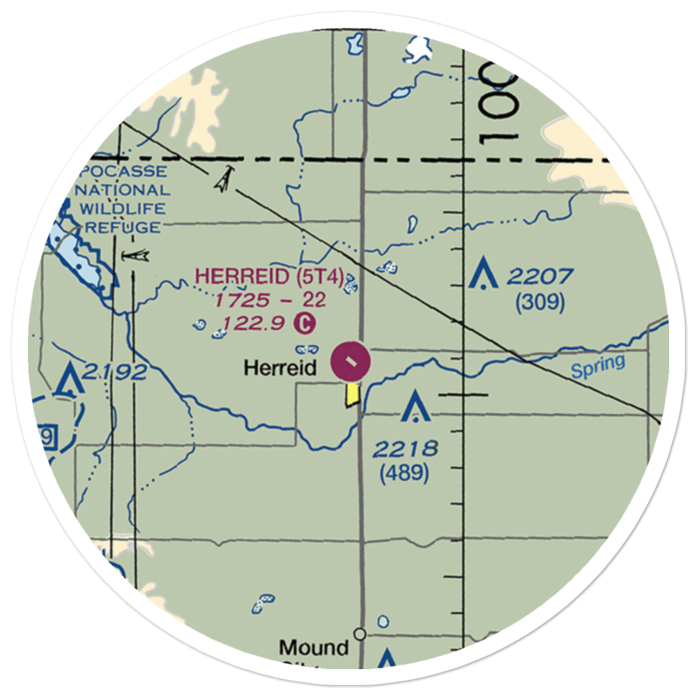 Herreid Municipal Airport (5T4) VFR Sectional Sticker (20 mile) 