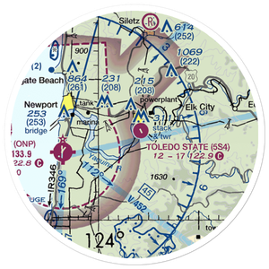 Toledo State Airport (5S4) VFR Sectional Sticker (20 mile)