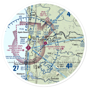 Toledo State Airport (5S4) VFR Sectional Sticker (30 mile)