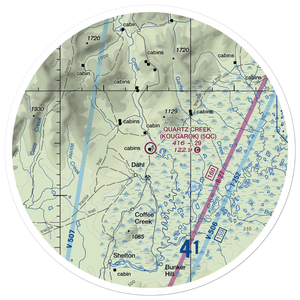 Quartz Creek /Kougarok/ Airport (5QC) VFR Sectional Sticker (30 mile)