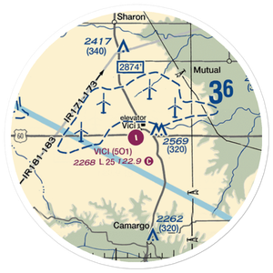 Vici Municipal Airport (5O1) VFR Sectional Sticker (20 mile)
