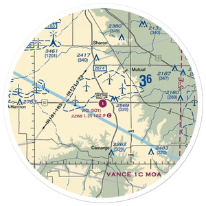 Vici Municipal Airport (5O1) VFR Sectional Sticker (30 mile)