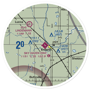 Sky Haven Airport (5N4) VFR Sectional Sticker (20 mile)