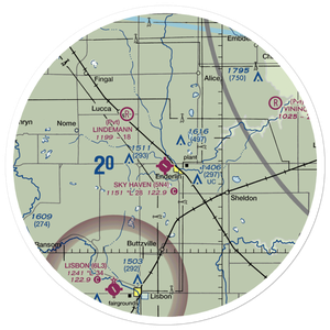 Sky Haven Airport (5N4) VFR Sectional Sticker (30 mile)