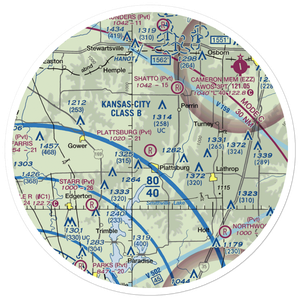 Plattsburg Airpark (5MO) VFR Sectional Sticker (30 mile)