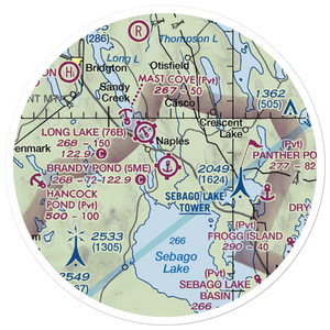 Brandy Pond Seaplane Base (5ME) VFR Sectional Sticker (20 mile)