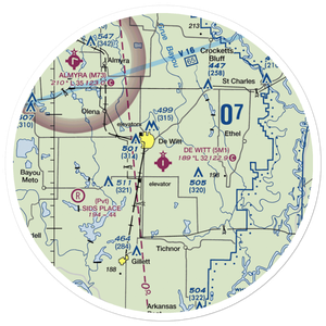 De Witt Municipal Airport Whitcomb Field (5M1) VFR Sectional Sticker (30 mile)