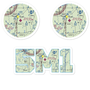De Witt Municipal Airport Whitcomb Field (5M1) VFR Sectional Sticker Pack