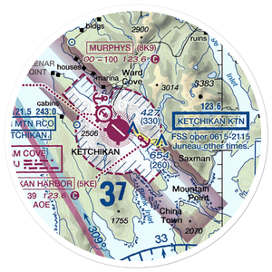 Ketchikan Harbor Seaplane Base (5KE) VFR Sectional Sticker (20 mile)