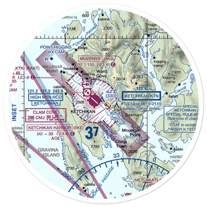 Ketchikan Harbor Seaplane Base (5KE) VFR Sectional Sticker (30 mile)