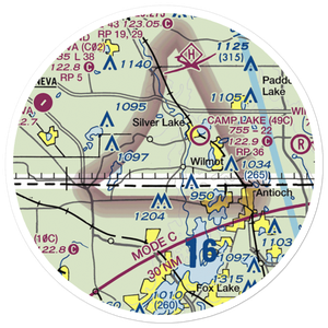 Westosha Airport (5K6) VFR Sectional Sticker (20 mile)