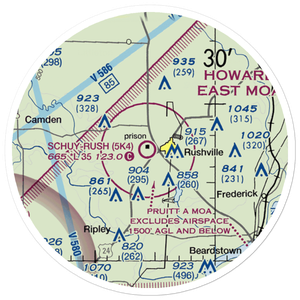 Schuy-Rush Airport (5K4) VFR Sectional Sticker (20 mile)