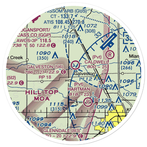 Galveston Airport (5I6) VFR Sectional Sticker (20 mile)