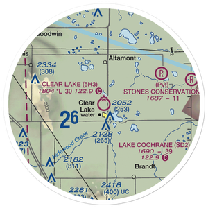 Clear Lake Municipal Airport (5H3) VFR Sectional Sticker (20 mile)