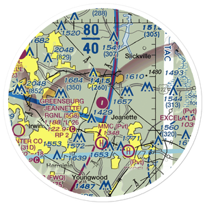 Greensburg Jeannette Regional Airport (5G8) VFR Sectional Sticker (20 mile)
