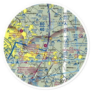 Greensburg Jeannette Regional Airport (5G8) VFR Sectional Sticker (30 mile)