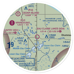 Eau Claire Lakes Airport (5G4) VFR Sectional Sticker (20 mile)