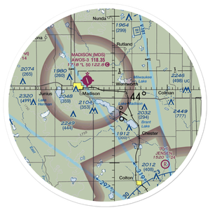 East Dakota Flying Club Seaplane Base (5G3) VFR Sectional Sticker (30 mile)