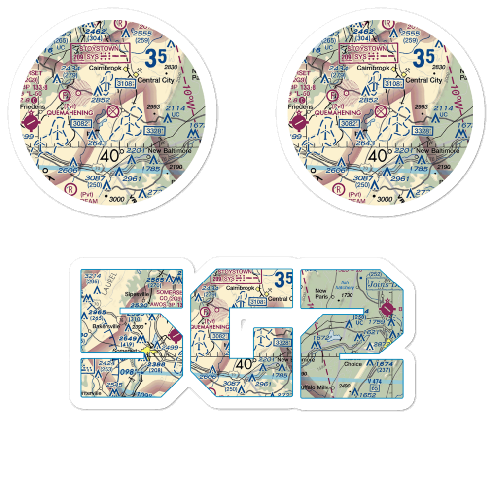 Indian Lake Airport (5G2) VFR Sectional Sticker Pack 