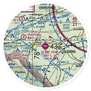 Le Roy Airport (5G0) VFR Sectional Sticker (20 mile)