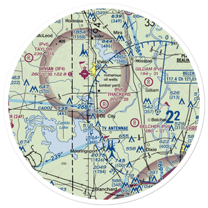 Thackers Airport (5F8) VFR Sectional Sticker (30 mile)