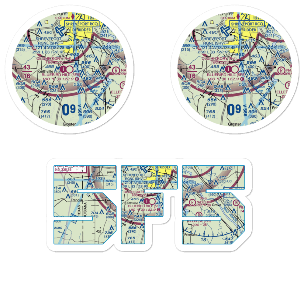 Bluebird Hill Airport (5F5) VFR Sectional Sticker Pack 