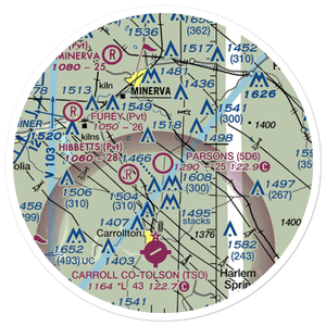 Parsons Airport (5D6) VFR Sectional Sticker (20 mile)