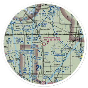 Northwood Municipal Airport (5D2) VFR Sectional Sticker (30 mile)