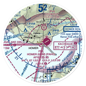 Homer-Beluga Lake Seaplane Base (5BL) VFR Sectional Sticker (20 mile)