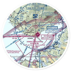 Homer-Beluga Lake Seaplane Base (5BL) VFR Sectional Sticker (30 mile)