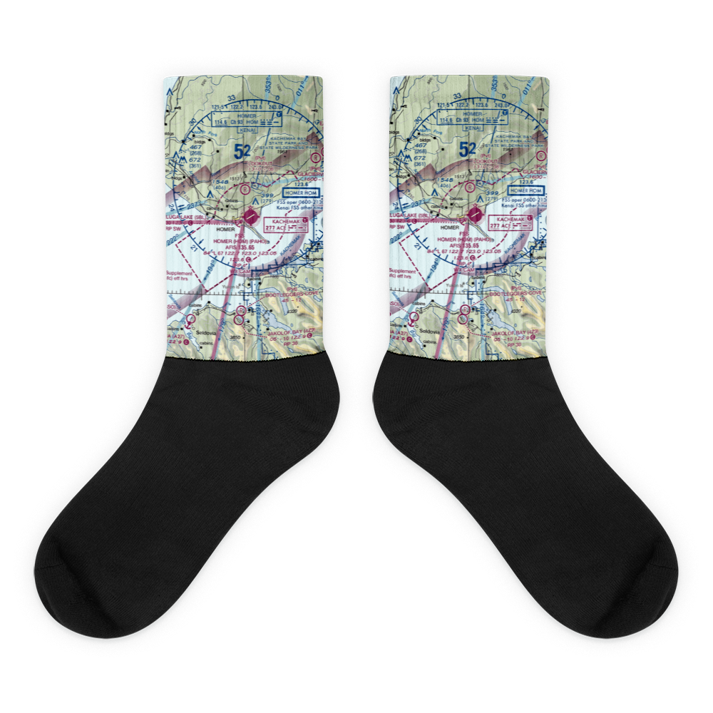 Homer-Beluga Lake Seaplane Base (5BL) VFR Sectional Socks 